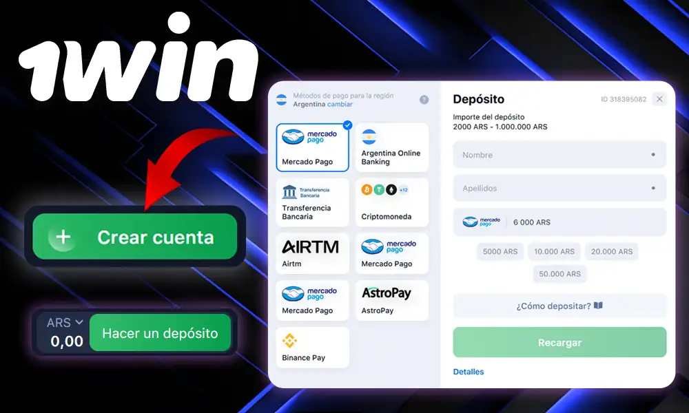 Guía depósito inicial 1Win